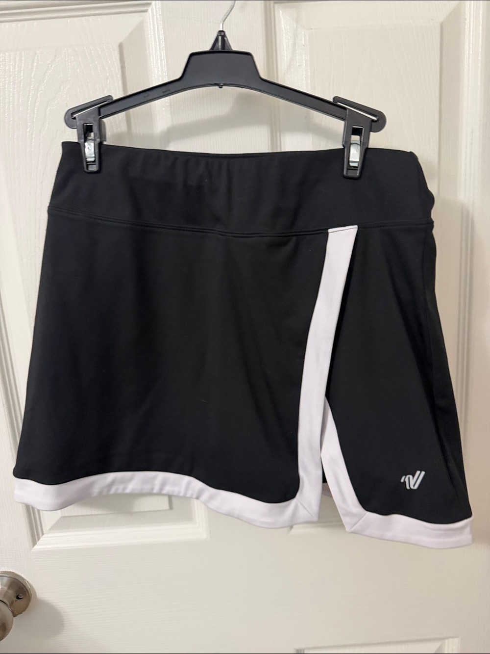 Varsity Black Skort with White Trim